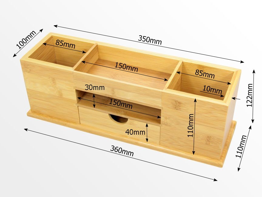 Dimensions of stationery box