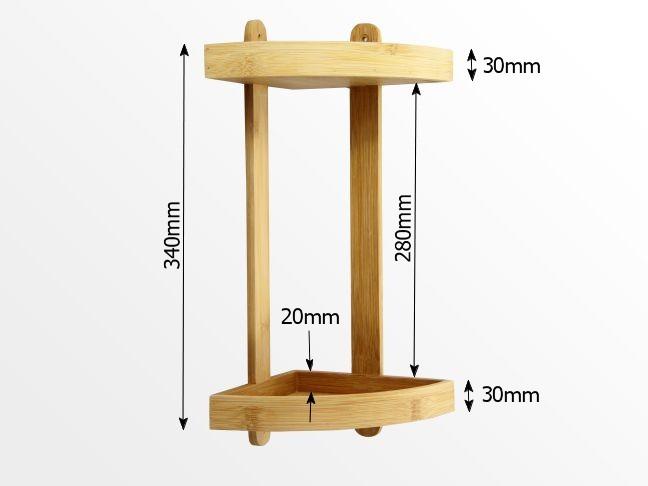 Dimensions of 2-tier corner shelf