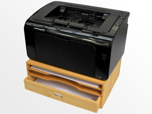 Bamboo printer monitor stand