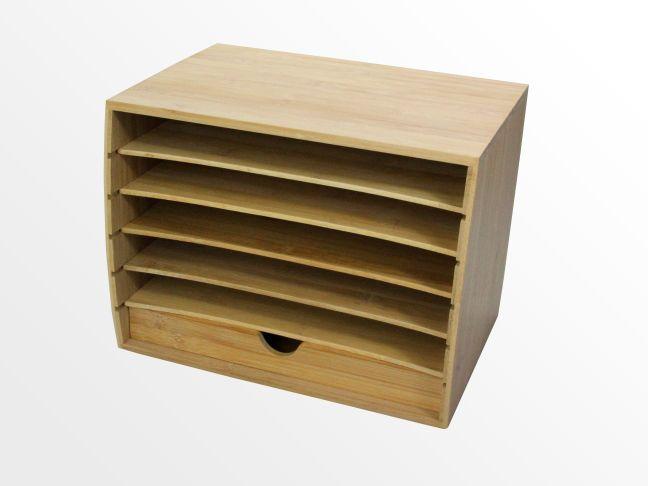 Cube literature sorter with drawer