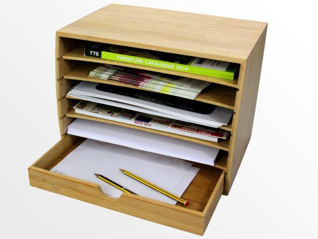 Cube literature sorter with drawer