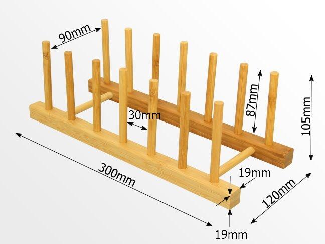 Dimensions of bamboo plate stand
