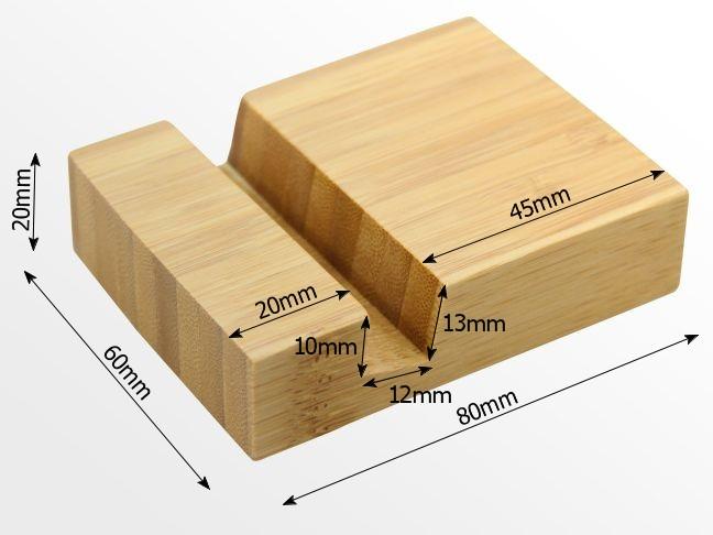 Dimensions of bamboo phone holder