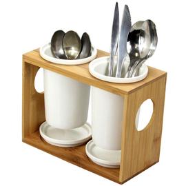 Utensils Holder Double Ceramic Pots