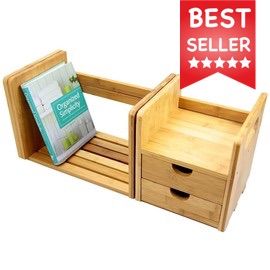 Expandable Bookshelf with Drawers/Wall Shelf