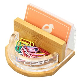 Business Cards and Stationery Holder (Bamboo & Acrylic)