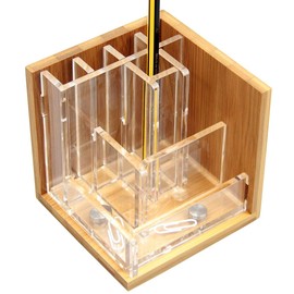 Pen Holder, Stationary Stand (Bamboo & Acrylic)