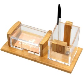 Pen Pot and Card Holder (Bamboo & Acrylic)