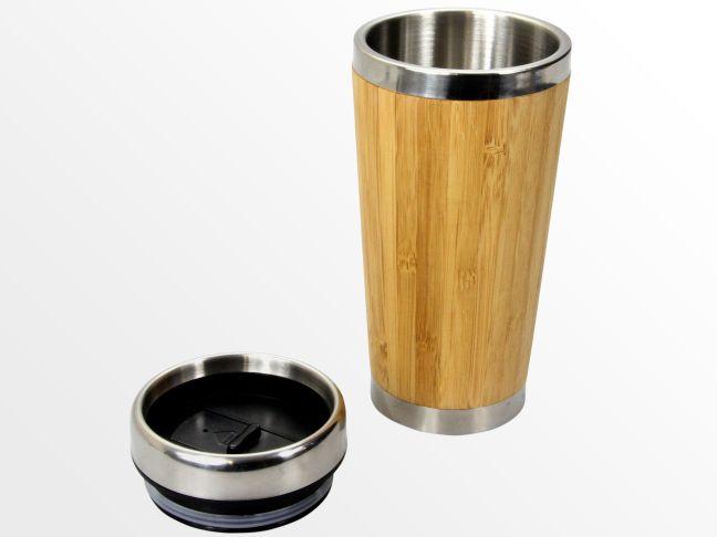 Bamboo thermal travel mug