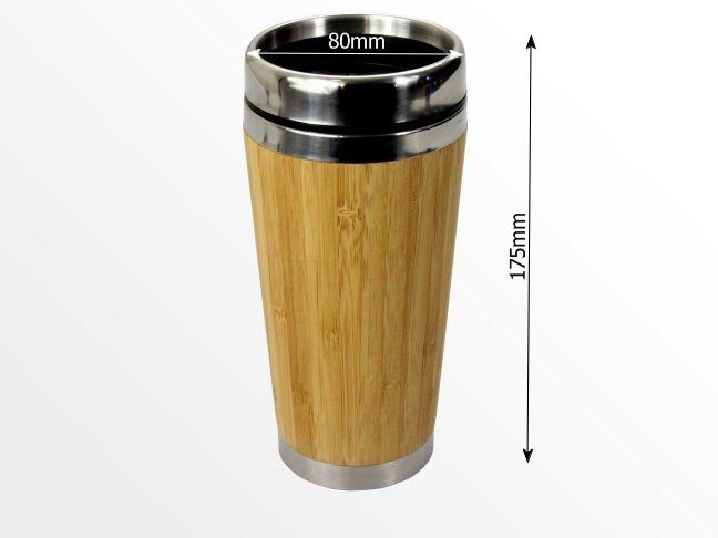 Dimensions of bamboo thermal mug