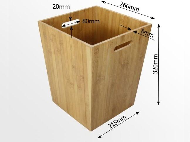 Dimensions of bamboo waste bin