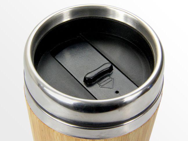 Bamboo thermal travel mug