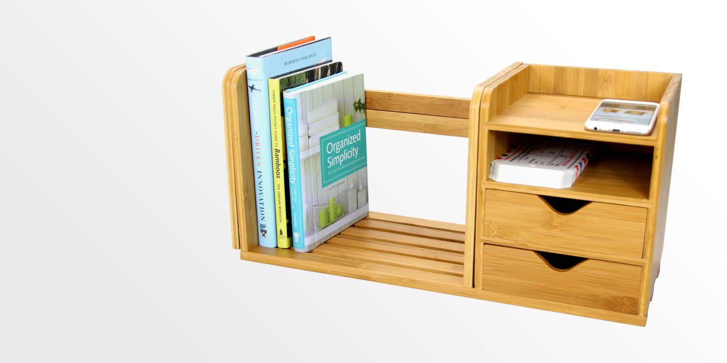 Adjustable Bookshelf with Drawers