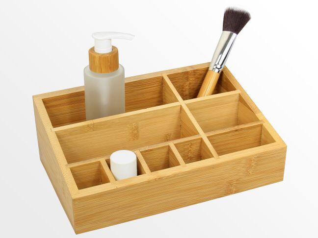 Bamboo cosmetic organiser