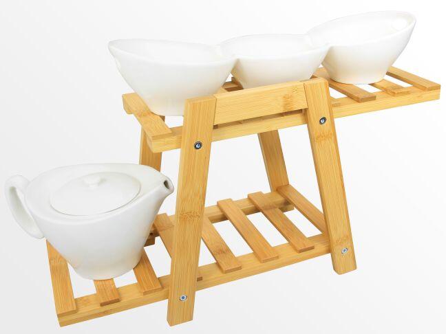Bamboo plate stand