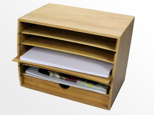 Cube literature sorter with drawer