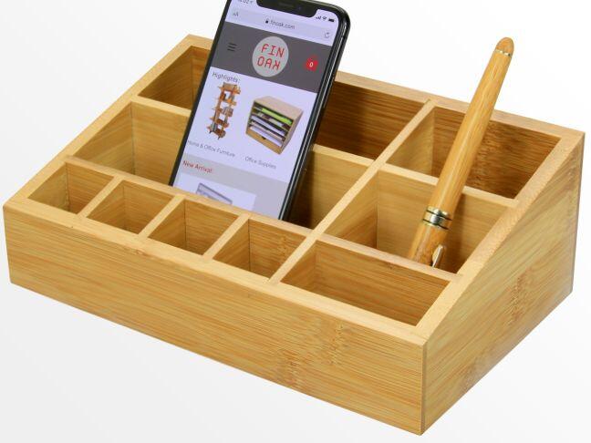 Bamboo cosmetic organiser