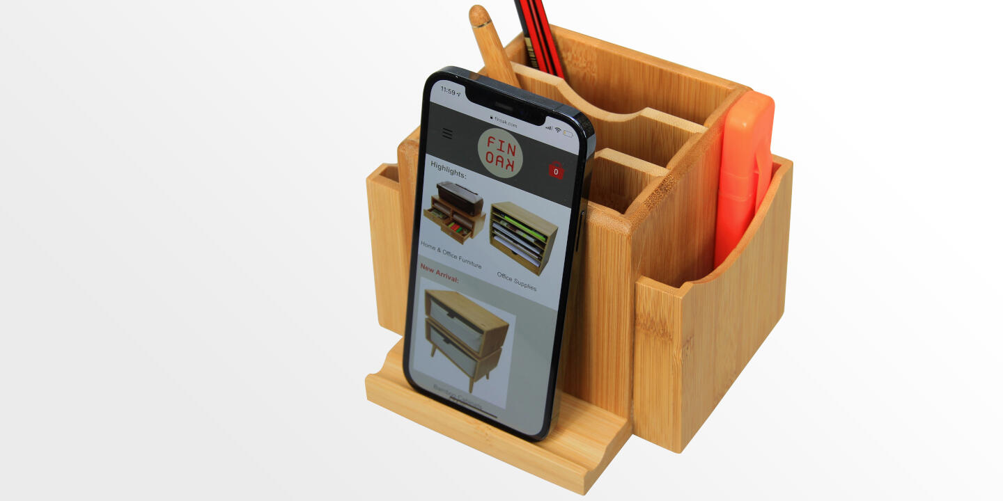 Revolving Desk Tidy, Phone Holder