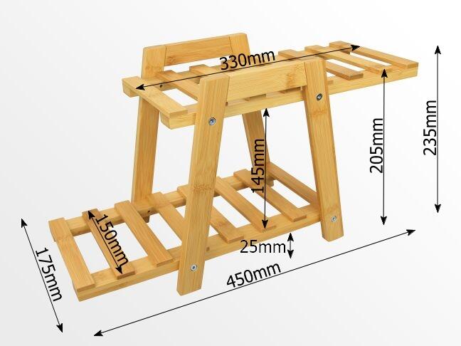 Dimensions of bamboo plant stand