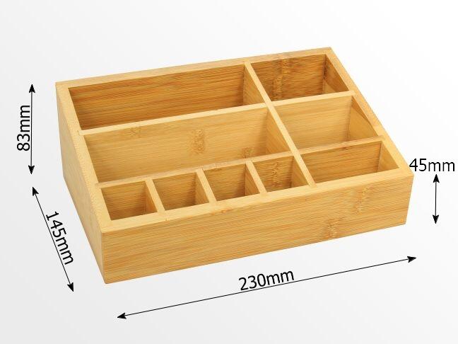 Dimensions of bamboo cosmetic organiser