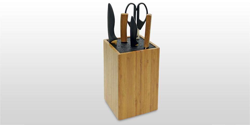 Fibre Knife Block | Ceramic Knives Holder| Bamboo Kitchen Accessories | Bamboo Knife Holder