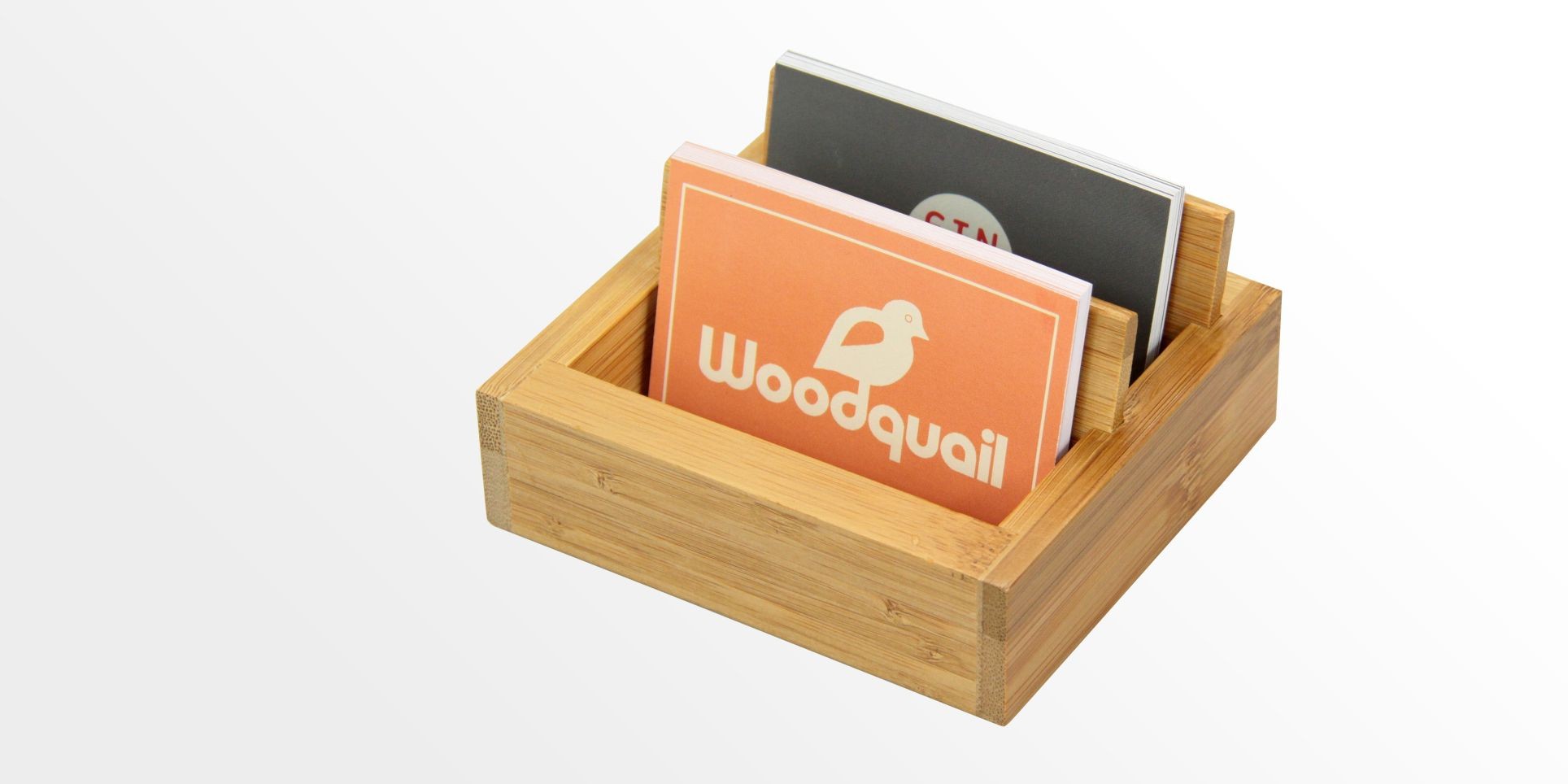 Bamboo Business Card Phone Holder