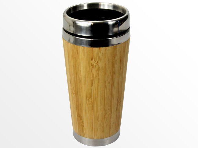 Bamboo thermal travel mug