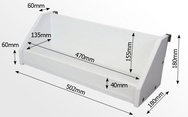 Dimensions of bed hanging shelf