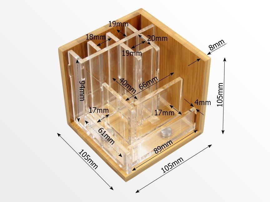 Dimensions of pen holder, stationery stand